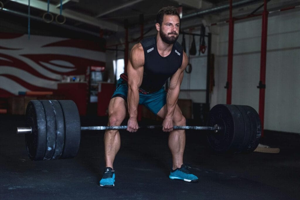 Man lifting a barbell.